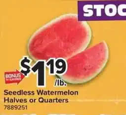 Giant Food Seedless Watermelon Halves or Quarters offer
