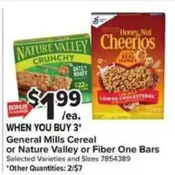 Giant Food General Mills Cereal or Nature Valley or Fiber One Bars offer
