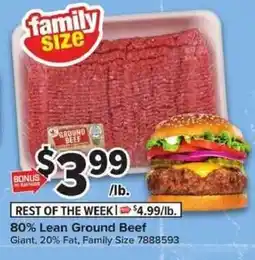 Giant Food 80% Lean Ground Beef offer