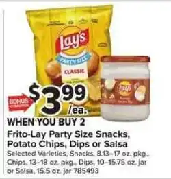 Giant Food Lay's Frito-Lay Party Size Snacks offer
