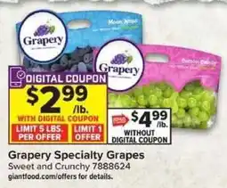 Giant Food Grapery Specialty Grapes offer