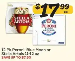 Winn Dixie 12 Pk Peroni, Blue Moon or Stella Artois offer