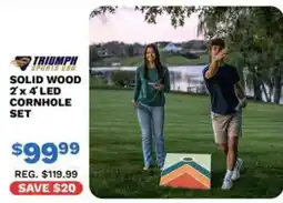 Big 5 Triumph Sports USA solid wood 2 x 4' led cornhole set offer