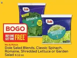 Winn Dixie Dole Salad Blends, Classic Spinach, Romaine, Shredded Lettuce or Garden Salad offer