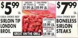 Associated Usda choice beef sirloin tip london broil offer