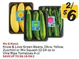 Winn Dixie Know & Love Green Beans, Okra, Yellow, Zucchini or Mix Squash offer