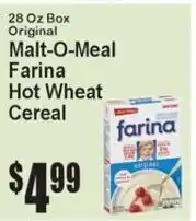 Super Fresh Farina Original Malt-O-Meal Hot Wheat Cereal offer