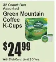 Super Fresh Green Mountain Coffee K-Cups offer