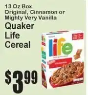 Super Fresh Quaker life cereal offer