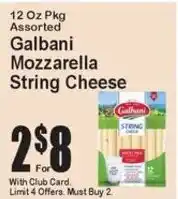 Super Fresh Galbani mozzarella string cheese offer