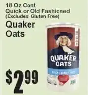 Super Fresh Quaker oats offer