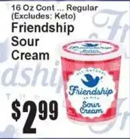 Super Fresh Friendship sour cream offer