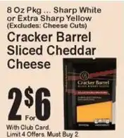 Super Fresh Cracker Barrel Sliced Cheddar Cheese offer