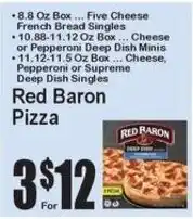 Super Fresh Red Baron Pizza offer