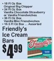 Super Fresh Friendly's ice cream bars offer