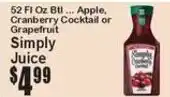 Super Fresh Simply Fruit Juice offer