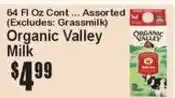 Super Fresh Organic Valley Milk offer