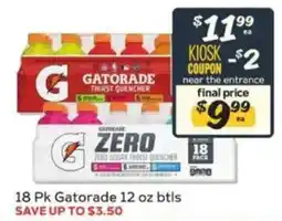 Winn Dixie Gatorade zero sugar thirst quencher offer
