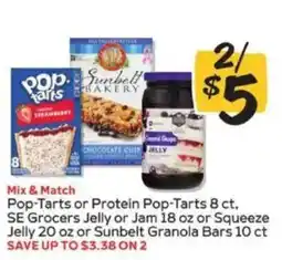 Winn Dixie Pop-Tarts or Protein Pop-Tarts or SE Grocers Jelly or Jam or Squeeze Jelly or Sunbelt Granola Bars offer