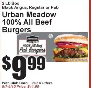 Urban Meadow 100% All Beef Burgers