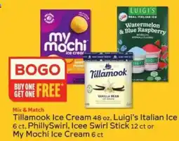Winn Dixie Tillamook Ice Cream, Luigi's Italian Ice, PhillySwirl, Icee Swirl Stick or My Mochi Ice Cream offer