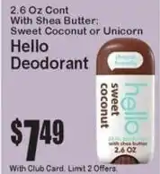Super Fresh Hello Deodorant offer