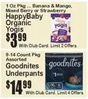 Super Fresh HappyBaby Organic Yogis offer