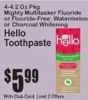 Super Fresh Hello toothpaste offer