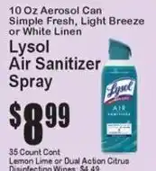 Super Fresh Lysol air sanitizer spray offer