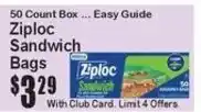 Super Fresh Ziploc sandwich bags offer
