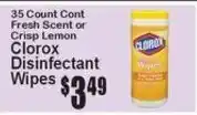 Super Fresh Clorox disinfectant wipes offer