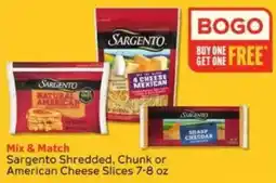 Winn Dixie Sargento shredded, chunk or american cheese slices offer
