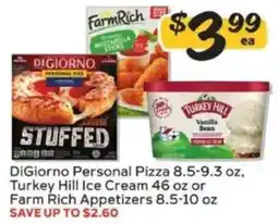 Winn Dixie DiGiorno Personal Pizza, Turkey Hill Ice Cream or Farm Rich Appetizers offer