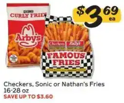 Winn Dixie Checkers, Sonic or Nathan's Fries offer