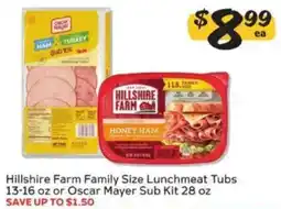 Winn Dixie Hillshire Farm Family Size Lunchmeat Tubs offer