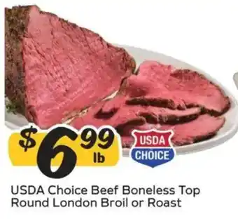 Usda choice beef boneless top round london broil or roast