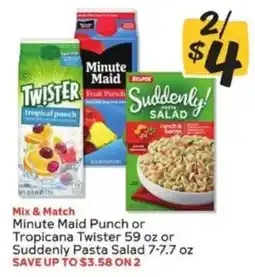 Winn Dixie Minute Maid Punch or Tropicana Twister or Suddenly Pasta Salad offer