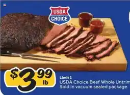 Winn Dixie Usda Choice Beef Whole Untrimmed offer