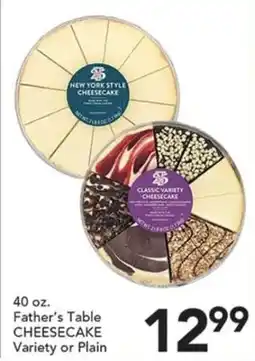 Pete's Fresh Market Father's Table Cheesecake offer