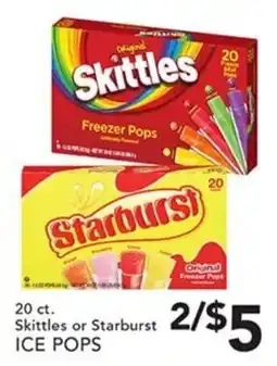 Pete's Fresh Market Skittles or Starburst ice pops offer