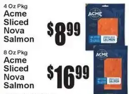 Super Fresh Acme sliced nova salmon offer