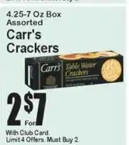Super Fresh Carr's Crackers offer