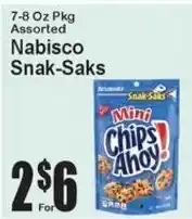 Super Fresh Nabisco Snak-Saks offer