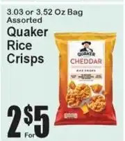 Super Fresh Quaker rice crisps offer
