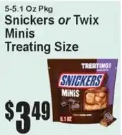 Super Fresh Snickers or Twix Minis offer