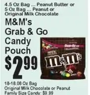 Super Fresh M&M's Grab & Go Candy Pouch offer
