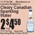 Super Fresh Cleary Canadian Sparkling Water offer