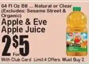 Super Fresh Apple & Eve Apple Juice offer