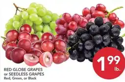 Pete's Fresh Market Red Globe Grapes or Seedless Grapes offer