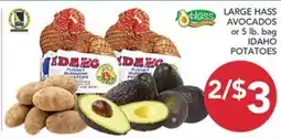 Pete's Fresh Market Hass large hass avocados or 5 lb. bag idaho potatoes offer